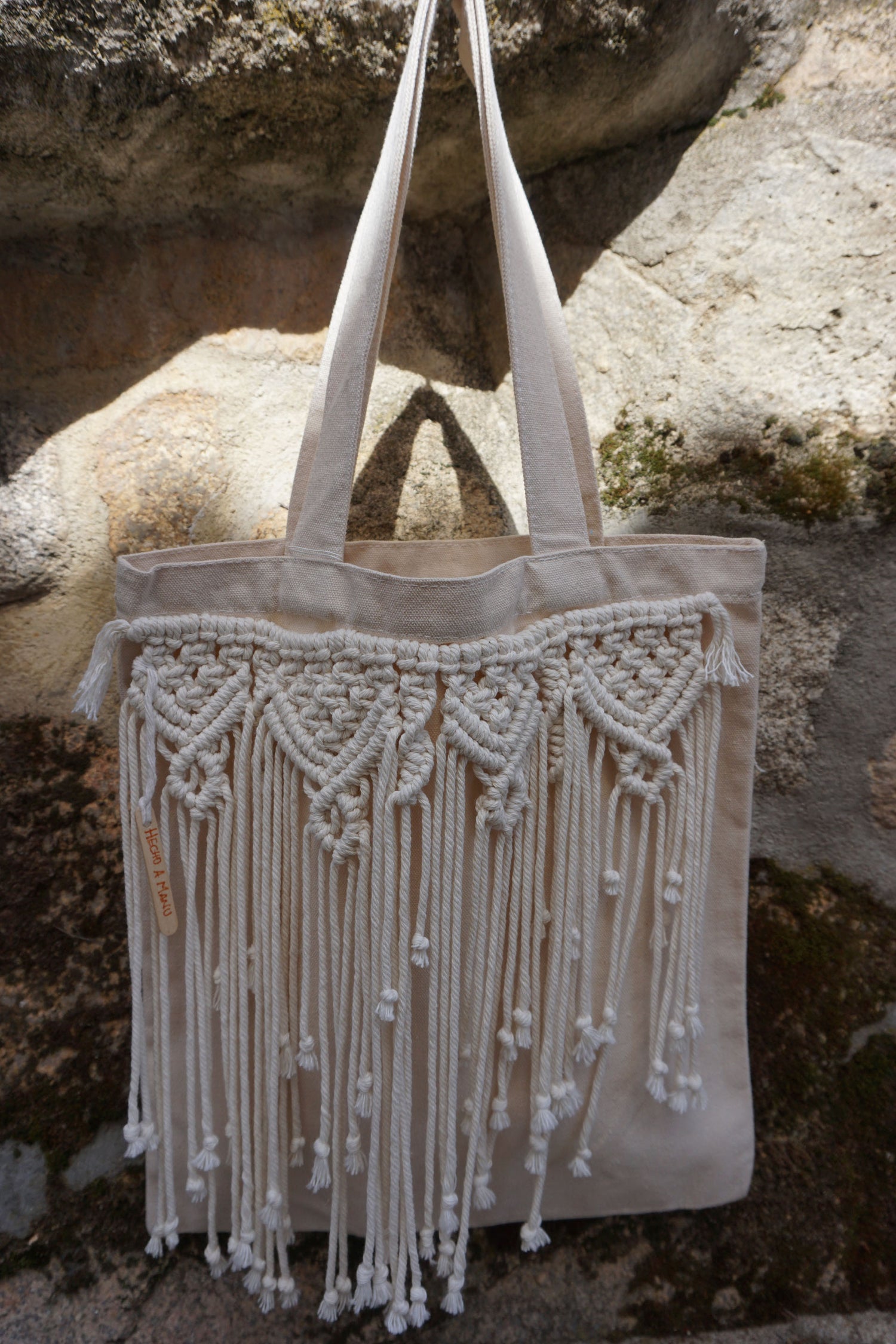 TOTE BAG NATURAL MACRAMÉ 4 ROMBOS